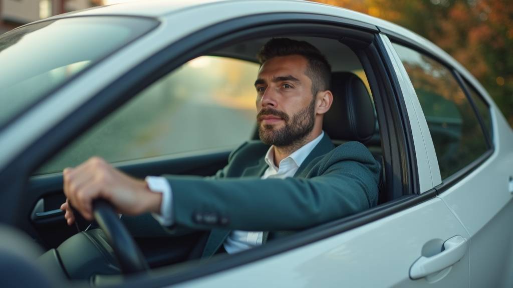 Intérieur d'une citadine compacte avec boîte manuelle 5 vitesses