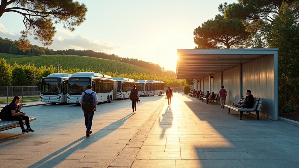 Plan d'accès à la halte routière de Bordeaux Paludate avec les lignes de transports